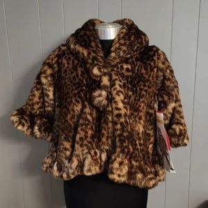 Daisy Kingdom Cheetah Print Girls Coat #3940 Size 4 New With Tags